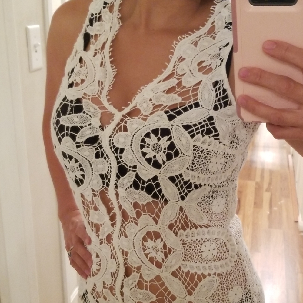 Free People crochet dress coverup